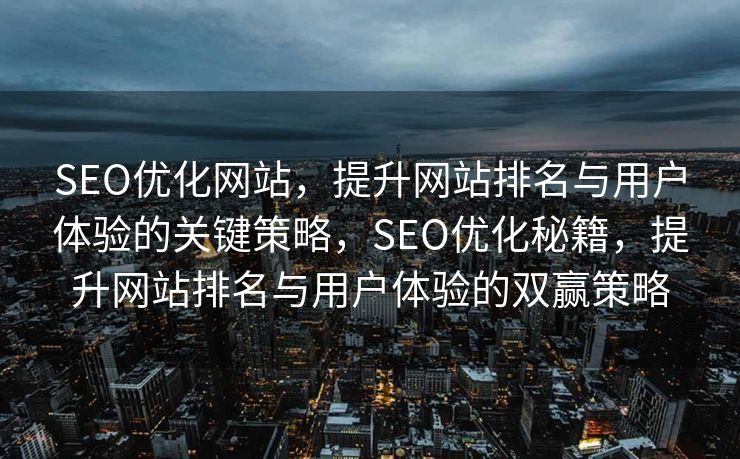 SEO优化网站，提升网站排名与用户体验的关键策略，SEO优化秘籍，提升网站排名与用户体验的双赢策略