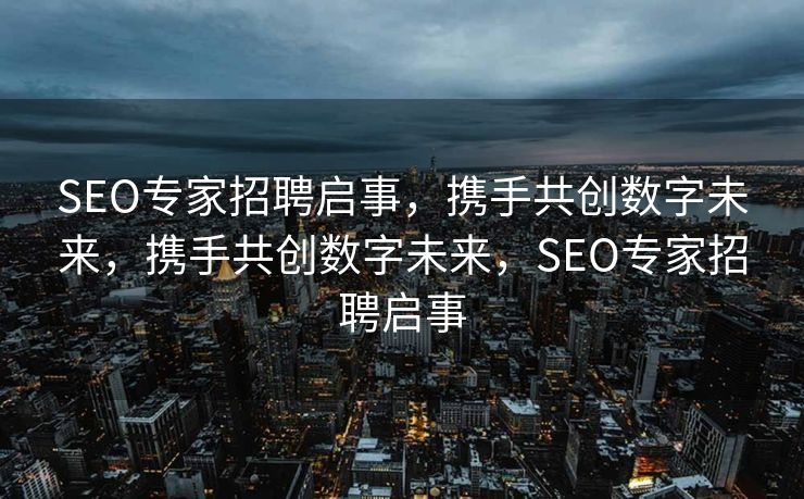 SEO专家招聘启事，携手共创数字未来，携手共创数字未来，SEO专家招聘启事