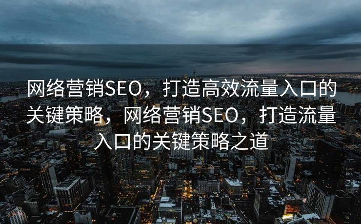 网络营销SEO，打造高效流量入口的关键策略，网络营销SEO，打造流量入口的关键策略之道