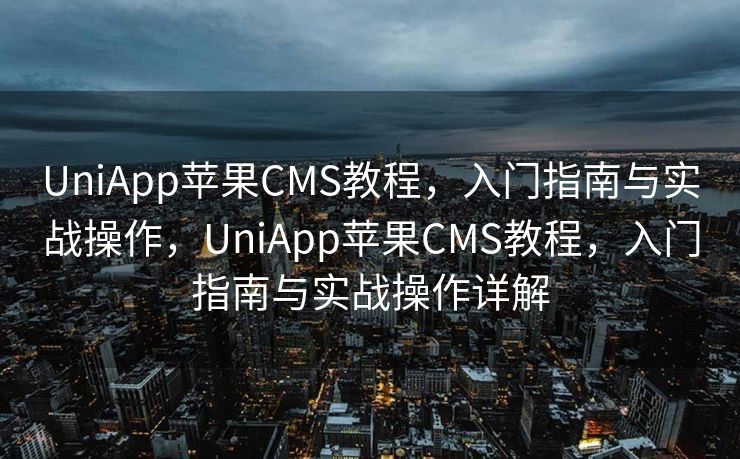 UniApp苹果CMS教程，入门指南与实战操作，UniApp苹果CMS教程，入门指南与实战操作详解