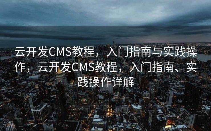云开发CMS教程，入门指南与实践操作，云开发CMS教程，入门指南、实践操作详解