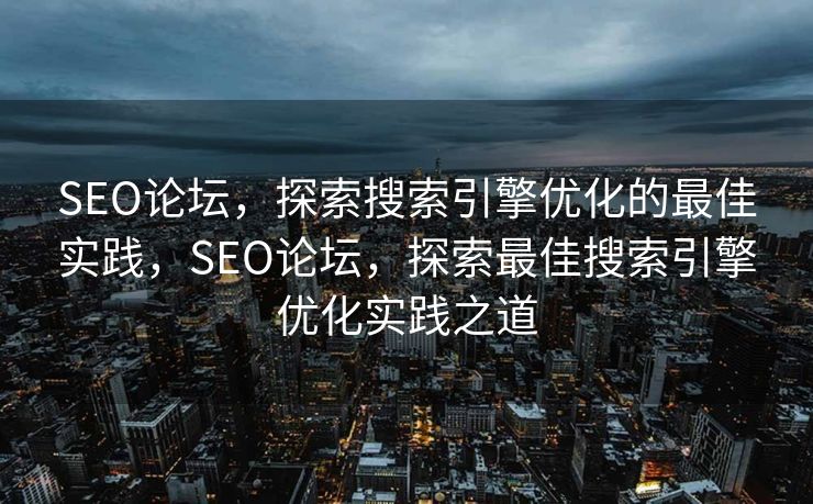 SEO论坛，探索搜索引擎优化的最佳实践，SEO论坛，探索最佳搜索引擎优化实践之道