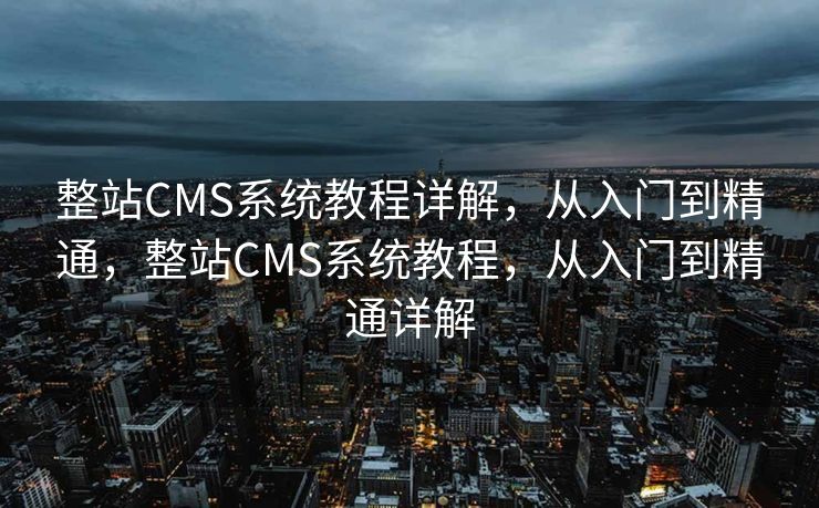 整站CMS系统教程详解，从入门到精通，整站CMS系统教程，从入门到精通详解