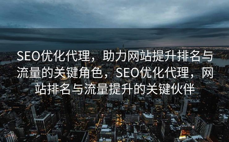 SEO优化代理，助力网站提升排名与流量的关键角色，SEO优化代理，网站排名与流量提升的关键伙伴