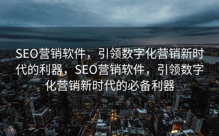 SEO营销软件，引领数字化营销新时代的利器，SEO营销软件，引领数字化营销新时代的必备利器