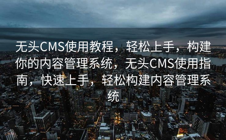 无头CMS使用教程，轻松上手，构建你的内容管理系统，无头CMS使用指南，快速上手，轻松构建内容管理系统