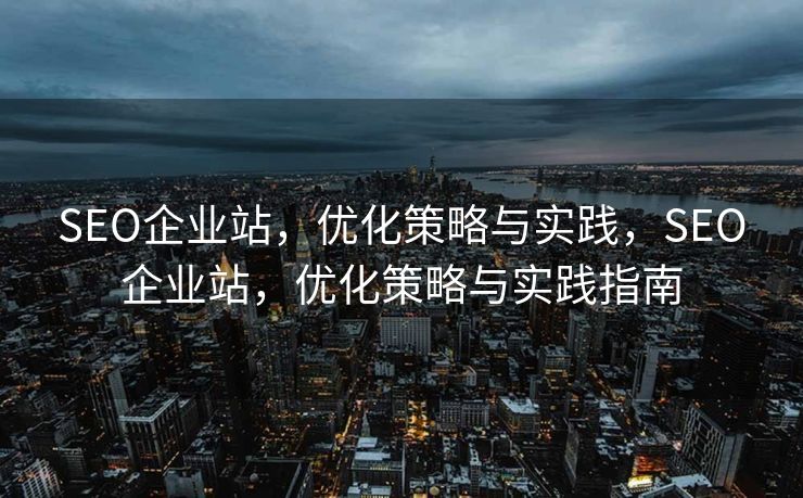 SEO企业站，优化策略与实践，SEO企业站，优化策略与实践指南