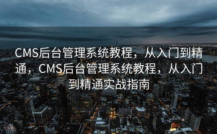 CMS后台管理系统教程，从入门到精通，CMS后台管理系统教程，从入门到精通实战指南