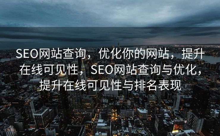 SEO网站查询，优化你的网站，提升在线可见性，SEO网站查询与优化，提升在线可见性与排名表现