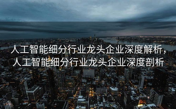 人工智能细分行业龙头企业深度解析，人工智能细分行业龙头企业深度剖析