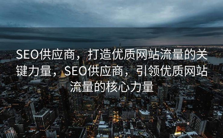 SEO供应商，打造优质网站流量的关键力量，SEO供应商，引领优质网站流量的核心力量