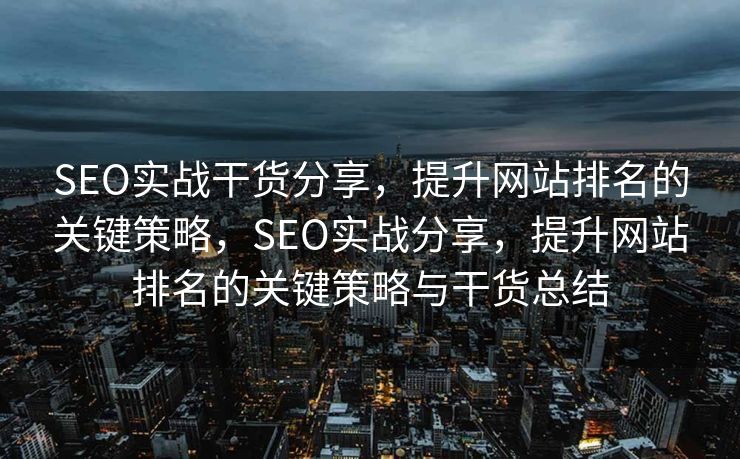 SEO实战干货分享，提升网站排名的关键策略，SEO实战分享，提升网站排名的关键策略与干货总结