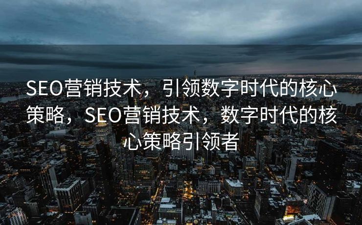 SEO营销技术，引领数字时代的核心策略，SEO营销技术，数字时代的核心策略引领者