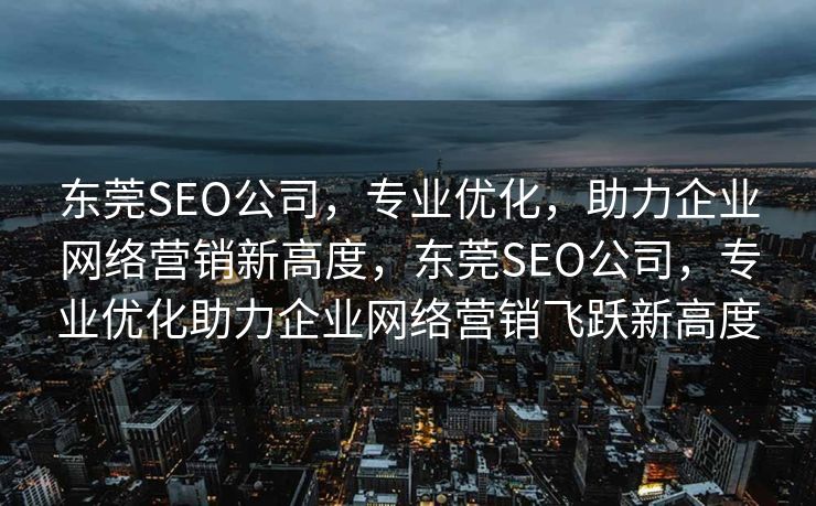 东莞SEO公司，专业优化，助力企业网络营销新高度，东莞SEO公司，专业优化助力企业网络营销飞跃新高度