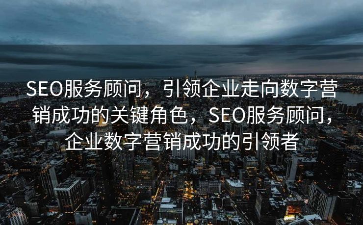 SEO服务顾问，引领企业走向数字营销成功的关键角色，SEO服务顾问，企业数字营销成功的引领者