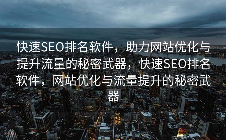 快速SEO排名软件，助力网站优化与提升流量的秘密武器，快速SEO排名软件，网站优化与流量提升的秘密武器
