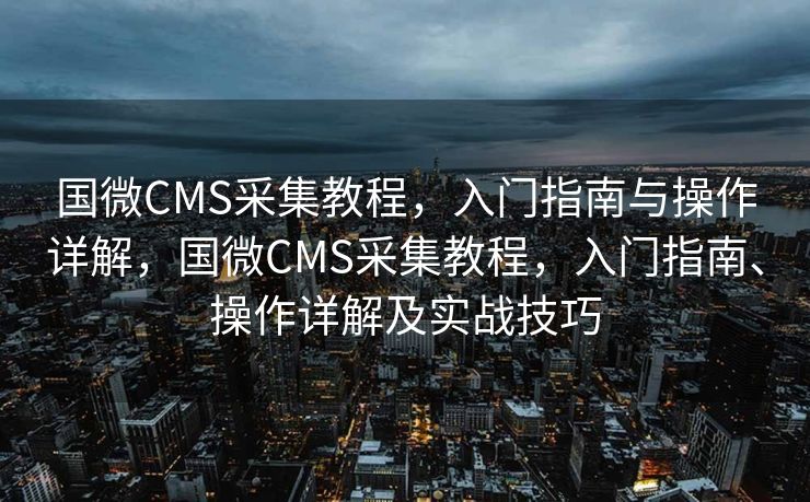 国微CMS采集教程，入门指南与操作详解，国微CMS采集教程，入门指南、操作详解及实战技巧