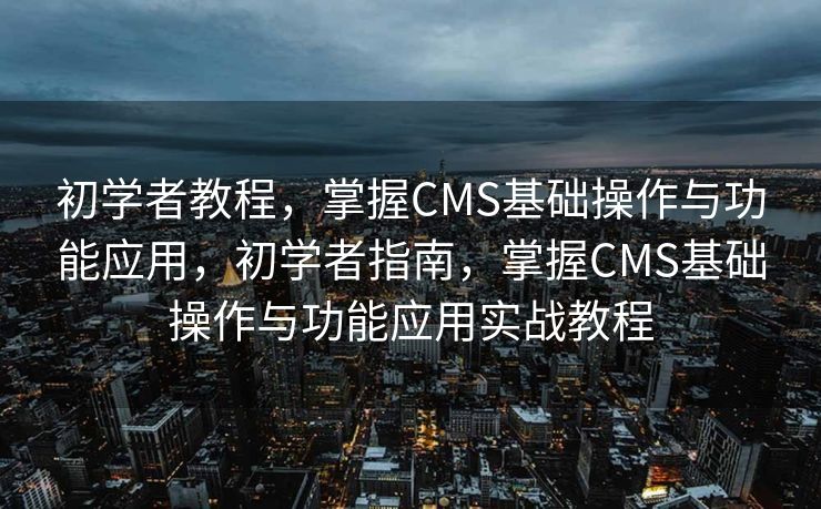 初学者教程，掌握CMS基础操作与功能应用，初学者指南，掌握CMS基础操作与功能应用实战教程