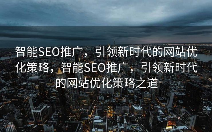 智能SEO推广，引领新时代的网站优化策略，智能SEO推广，引领新时代的网站优化策略之道
