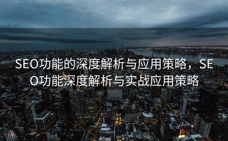 SEO功能的深度解析与应用策略，SEO功能深度解析与实战应用策略