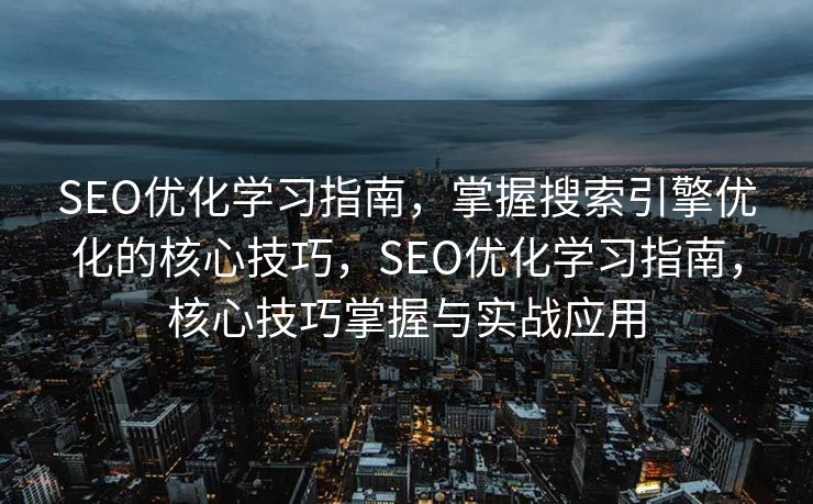 SEO优化学习指南，掌握搜索引擎优化的核心技巧，SEO优化学习指南，核心技巧掌握与实战应用
