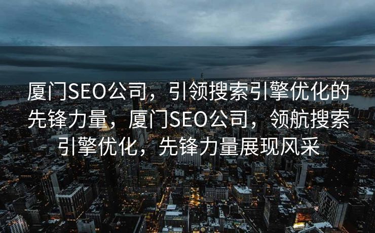 厦门SEO公司，引领搜索引擎优化的先锋力量，厦门SEO公司，领航搜索引擎优化，先锋力量展现风采