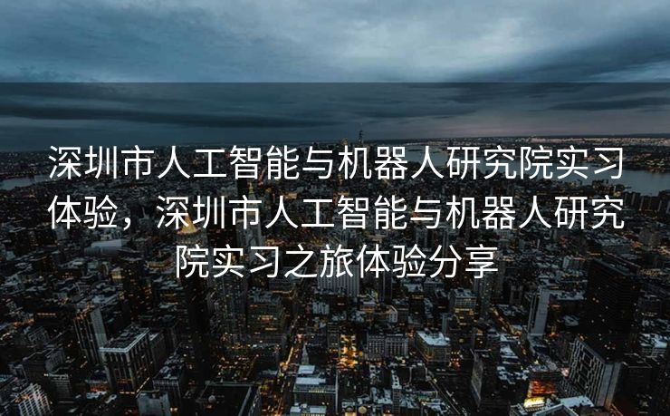 深圳市人工智能与机器人研究院实习体验，深圳市人工智能与机器人研究院实习之旅体验分享