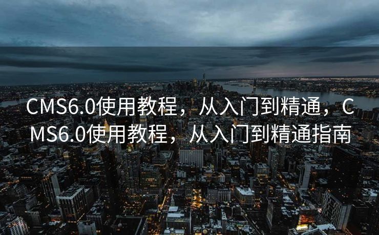 CMS6.0使用教程，从入门到精通，CMS6.0使用教程，从入门到精通指南
