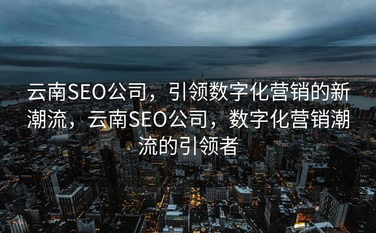 云南SEO公司，引领数字化营销的新潮流，云南SEO公司，数字化营销潮流的引领者