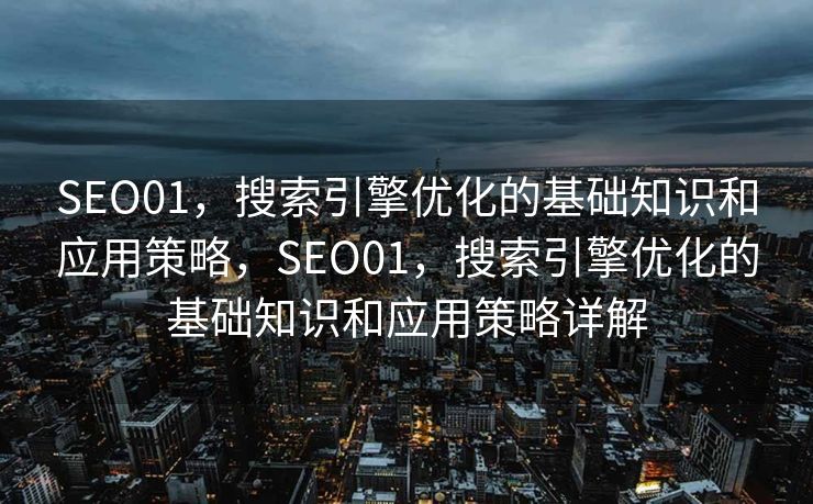 SEO01，搜索引擎优化的基础知识和应用策略，SEO01，搜索引擎优化的基础知识和应用策略详解