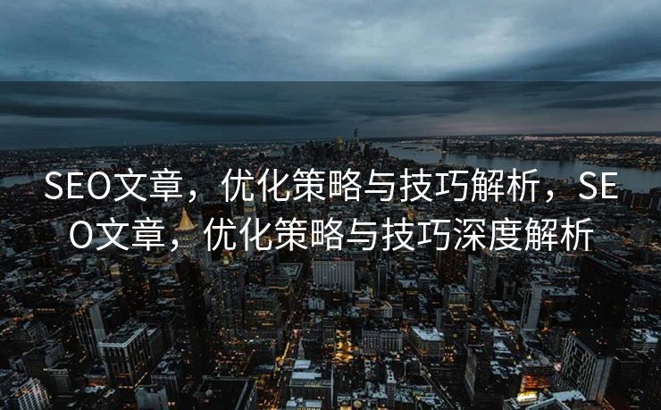 SEO文章，优化策略与技巧解析，SEO文章，优化策略与技巧深度解析