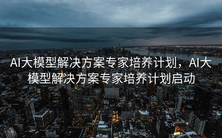 AI大模型解决方案专家培养计划，AI大模型解决方案专家培养计划启动