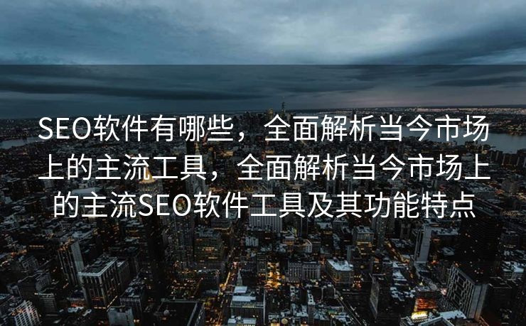 SEO软件有哪些，全面解析当今市场上的主流工具，全面解析当今市场上的主流SEO软件工具及其功能特点