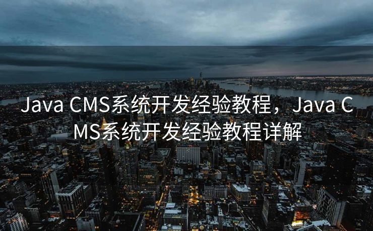 Java CMS系统开发经验教程，Java CMS系统开发经验教程详解