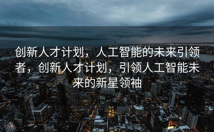 创新人才计划，人工智能的未来引领者，创新人才计划，引领人工智能未来的新星领袖