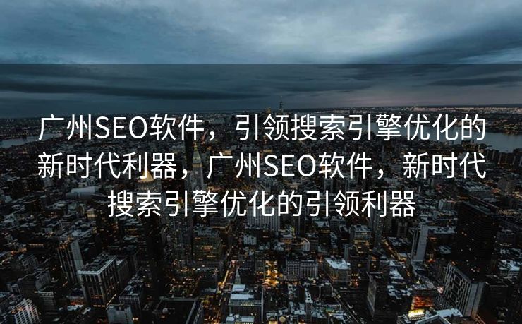 广州SEO软件，引领搜索引擎优化的新时代利器，广州SEO软件，新时代搜索引擎优化的引领利器
