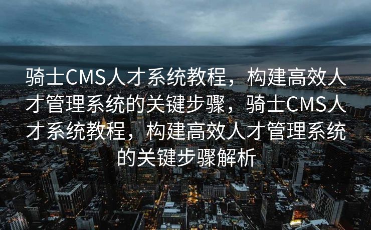 骑士CMS人才系统教程，构建高效人才管理系统的关键步骤，骑士CMS人才系统教程，构建高效人才管理系统的关键步骤解析