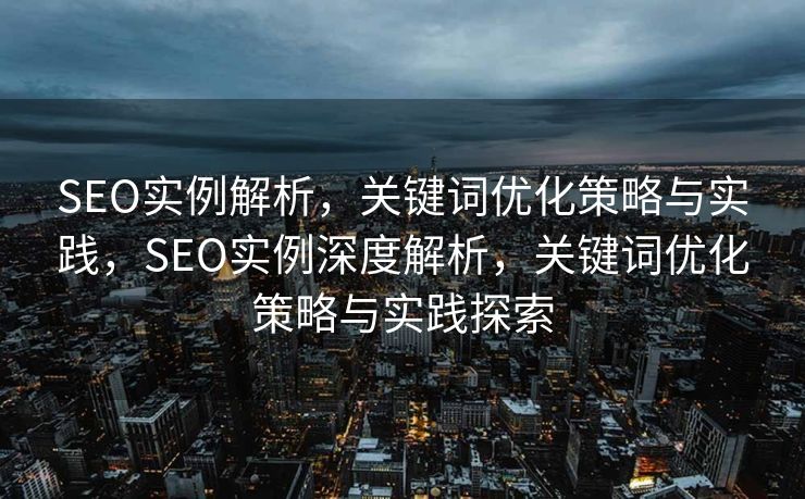 SEO实例解析，关键词优化策略与实践，SEO实例深度解析，关键词优化策略与实践探索