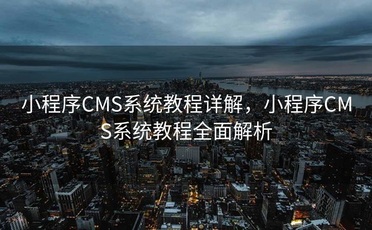 小程序CMS系统教程详解，小程序CMS系统教程全面解析