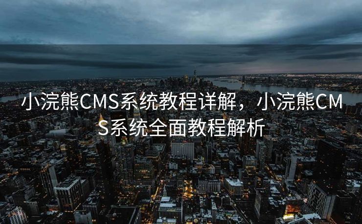 小浣熊CMS系统教程详解，小浣熊CMS系统全面教程解析