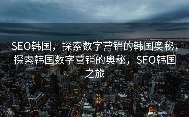 SEO韩国，探索数字营销的韩国奥秘，探索韩国数字营销的奥秘，SEO韩国之旅