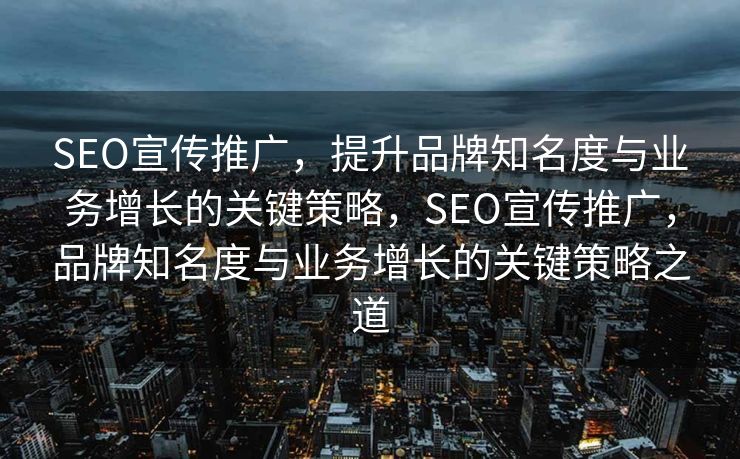 SEO宣传推广，提升品牌知名度与业务增长的关键策略，SEO宣传推广，品牌知名度与业务增长的关键策略之道