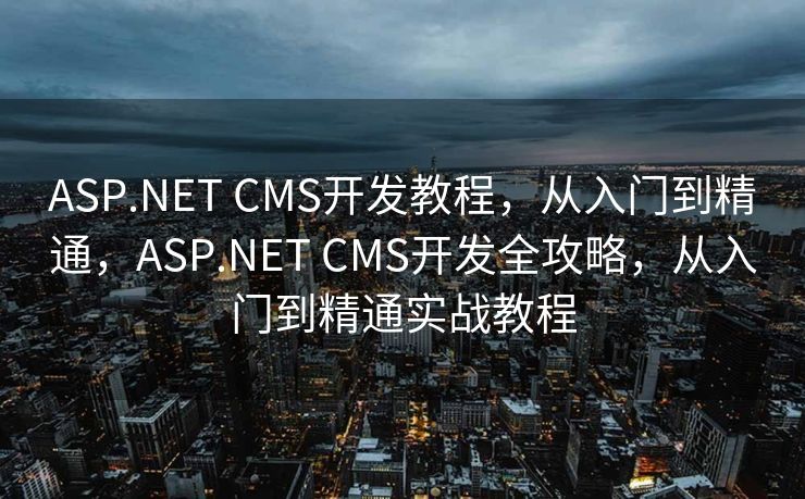 ASP.NET CMS开发教程，从入门到精通，ASP.NET CMS开发全攻略，从入门到精通实战教程