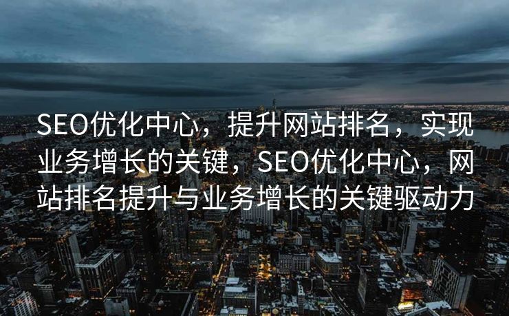 SEO优化中心，提升网站排名，实现业务增长的关键，SEO优化中心，网站排名提升与业务增长的关键驱动力