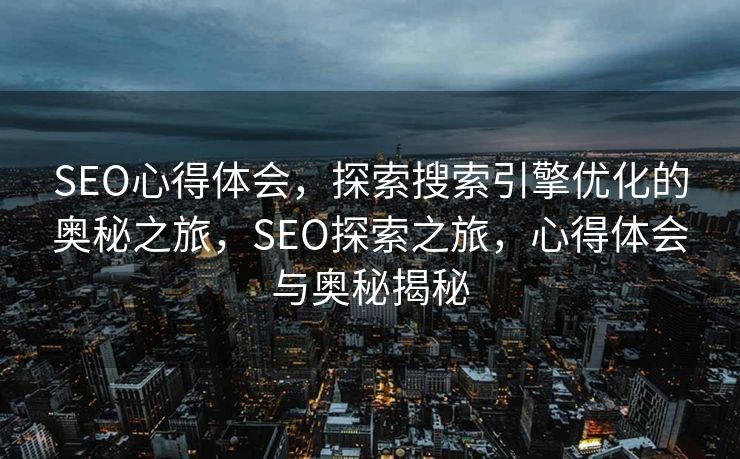 SEO心得体会，探索搜索引擎优化的奥秘之旅，SEO探索之旅，心得体会与奥秘揭秘