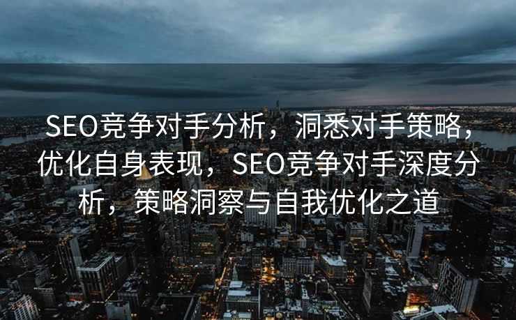 SEO竞争对手分析，洞悉对手策略，优化自身表现，SEO竞争对手深度分析，策略洞察与自我优化之道