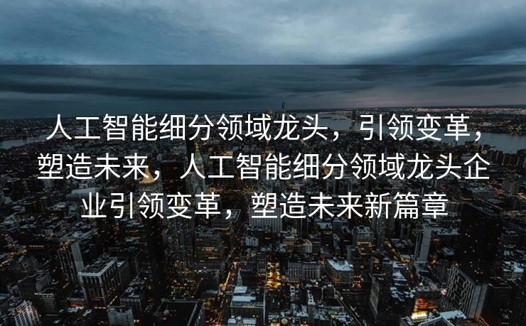 人工智能细分领域龙头，引领变革，塑造未来，人工智能细分领域龙头企业引领变革，塑造未来新篇章