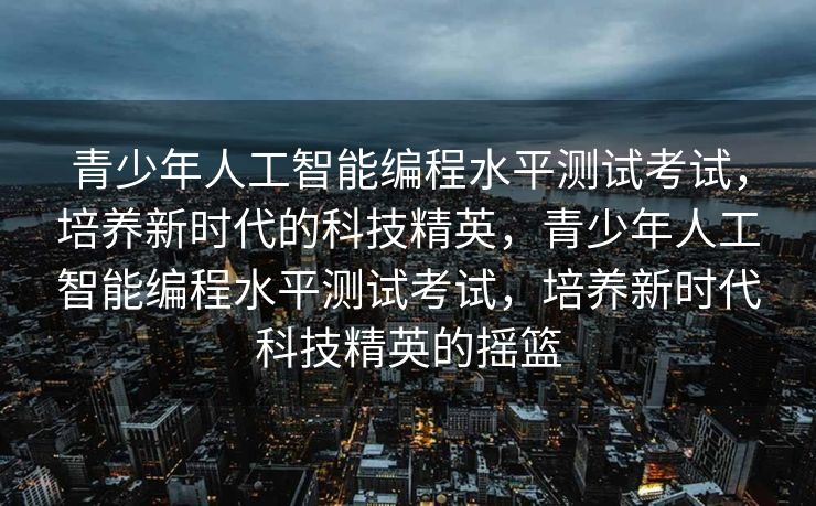 青少年人工智能编程水平测试考试，培养新时代的科技精英，青少年人工智能编程水平测试考试，培养新时代科技精英的摇篮