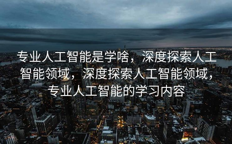 专业人工智能是学啥，深度探索人工智能领域，深度探索人工智能领域，专业人工智能的学习内容