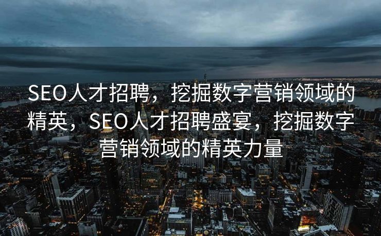 SEO人才招聘，挖掘数字营销领域的精英，SEO人才招聘盛宴，挖掘数字营销领域的精英力量